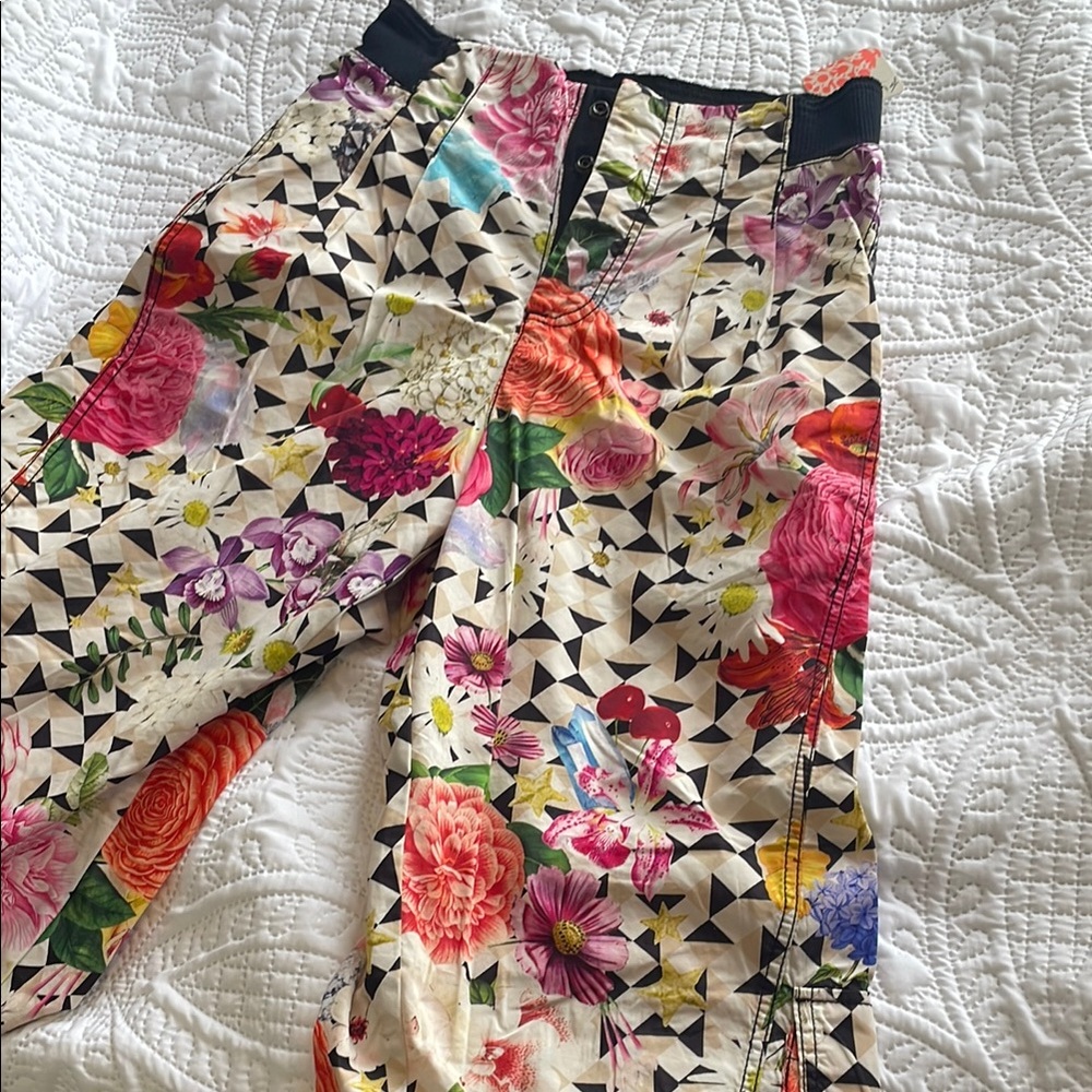 Free People Floral Geometric Patterned Pants NWT